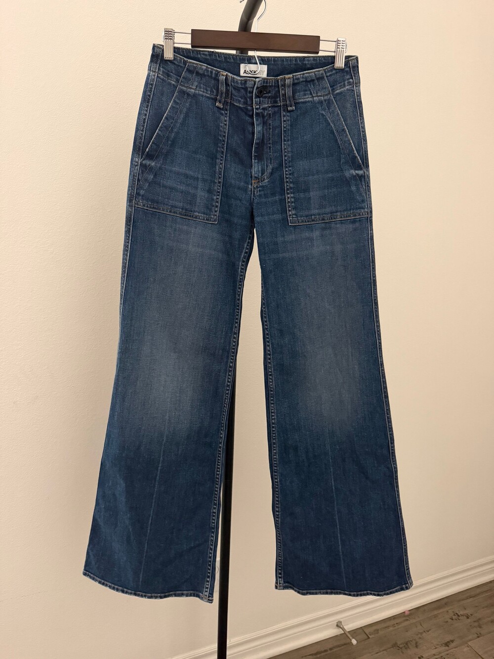 ASKK NY Boma Jean Wide Leg Jeans Size 25 Blue Cotton PU - Picture 4 of 7